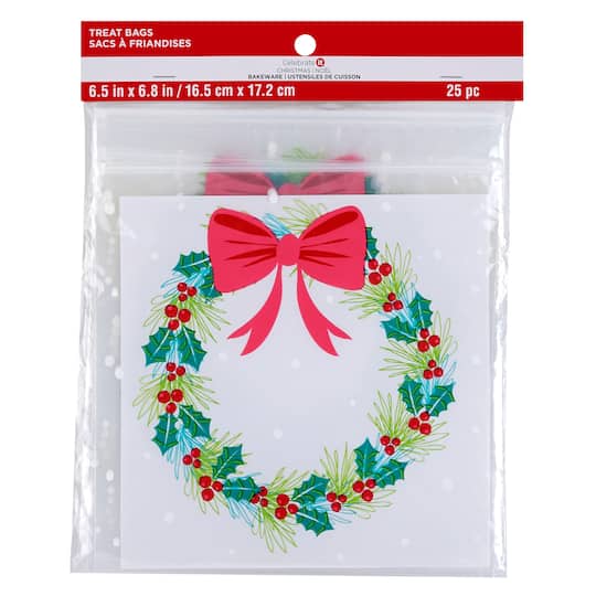 Holiday Wreath Zip Top Treat Bags By Celebrate It&#xAE;